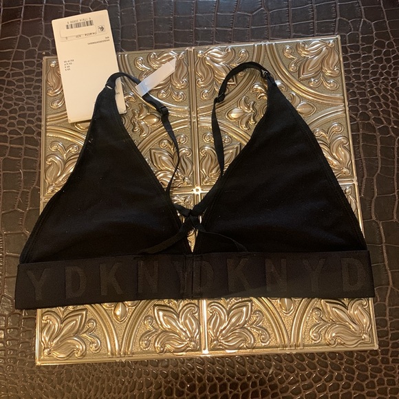 🌹DKNY• 2 New Ultra Soft Seamless Mesh Adjustable Designer Black Bralettes - Picture 9 of 11